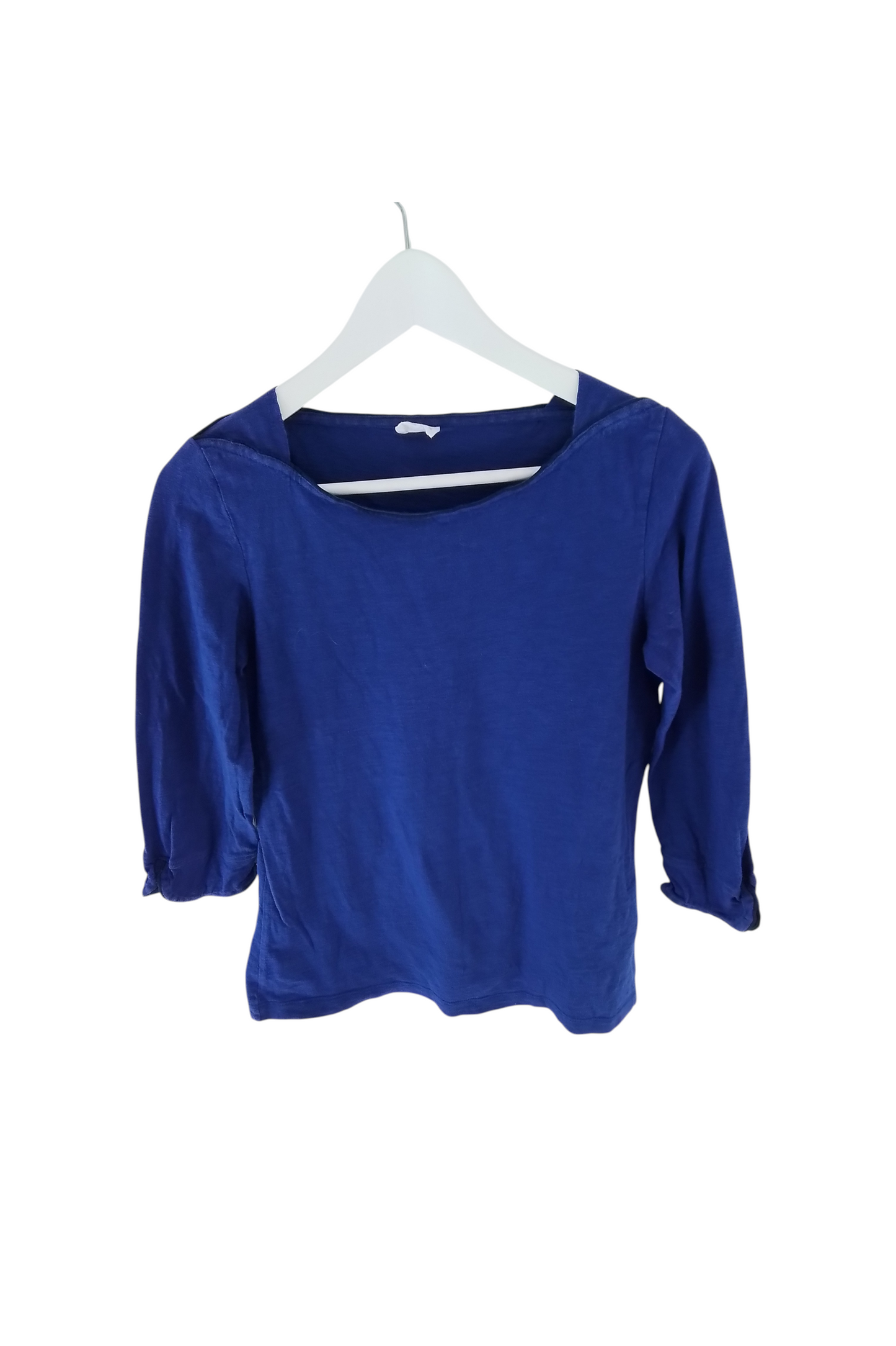 Tee-shirt coton bleu roi manches 3/4