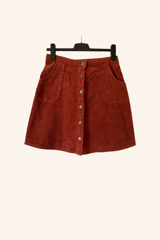 Jupe velours orange