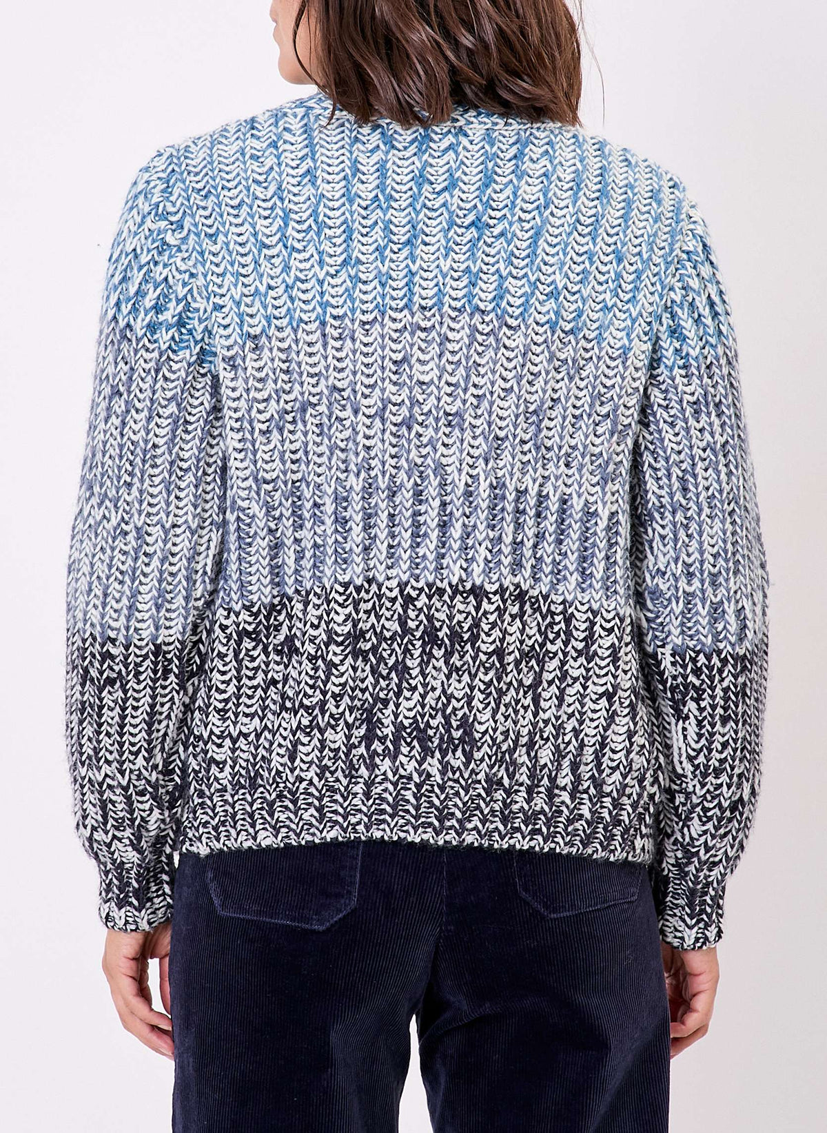 Gilet grosse maille chinée rayures PATORI