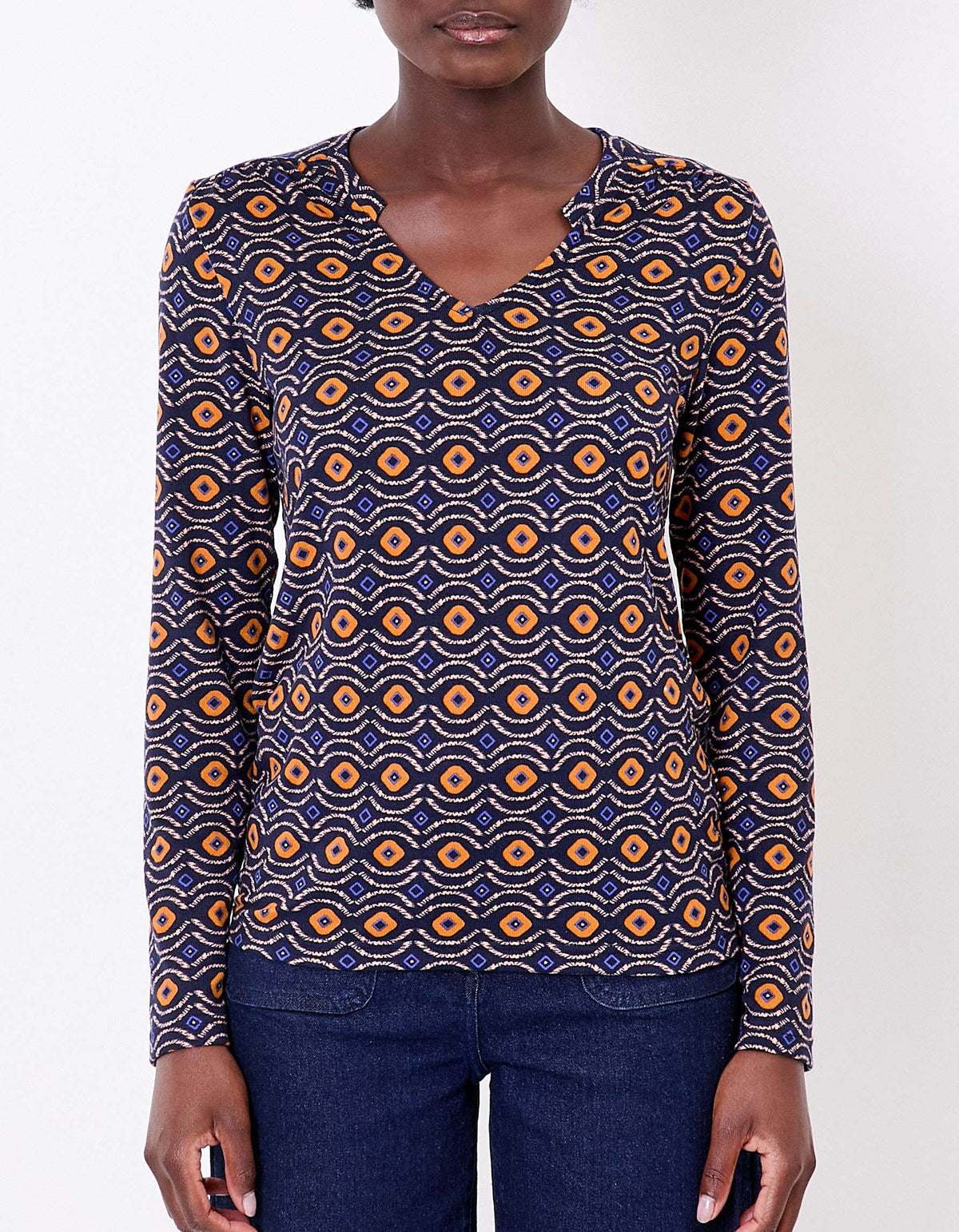 T-shirt imprimé fluide col V maille ORVAR