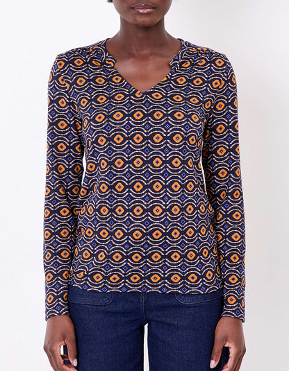 T-shirt imprimé fluide col V maille ORVAR