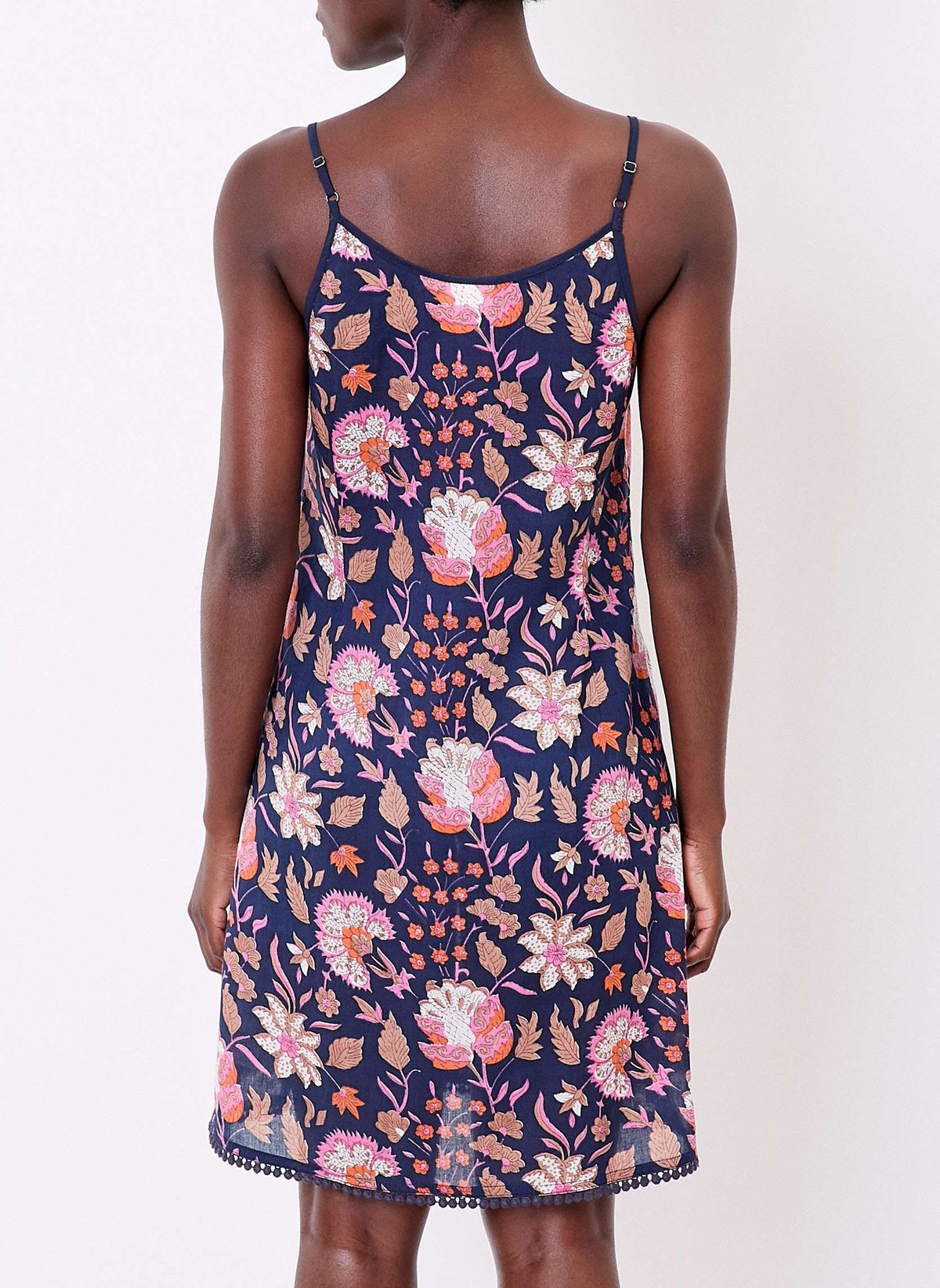 Robe coton bio imprimé fines bretelles IONA