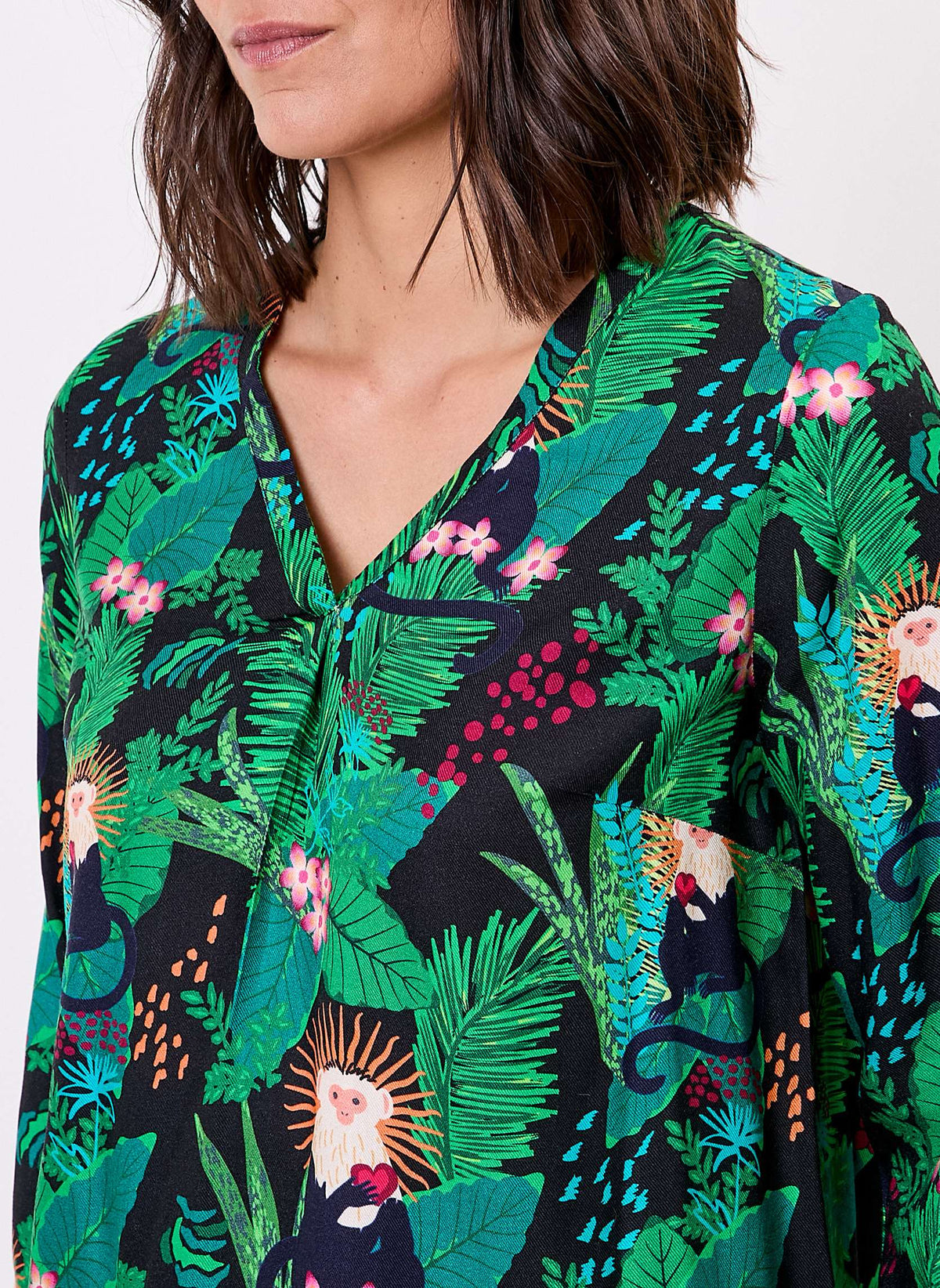 Blouse imprimée fluide évasée col V PALASI