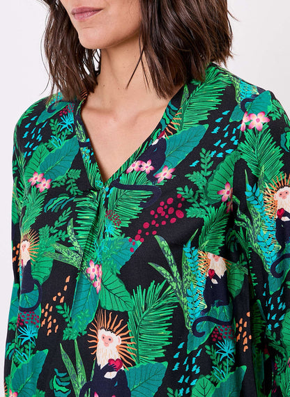 Blouse imprimée fluide évasée col V PALASI