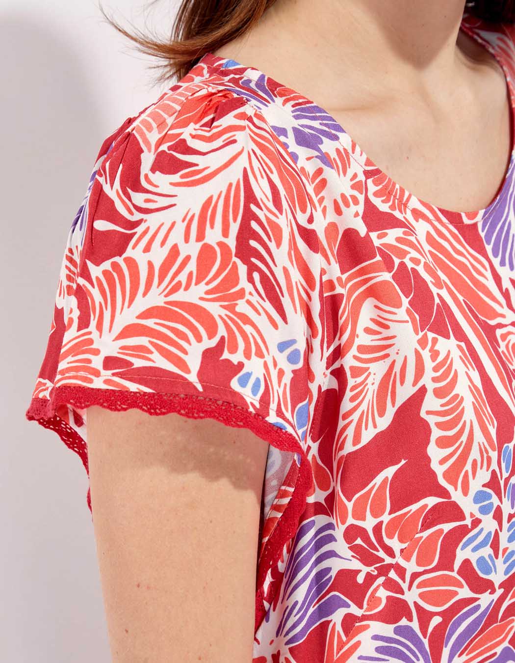 Top imprimé dentelles NEEMA