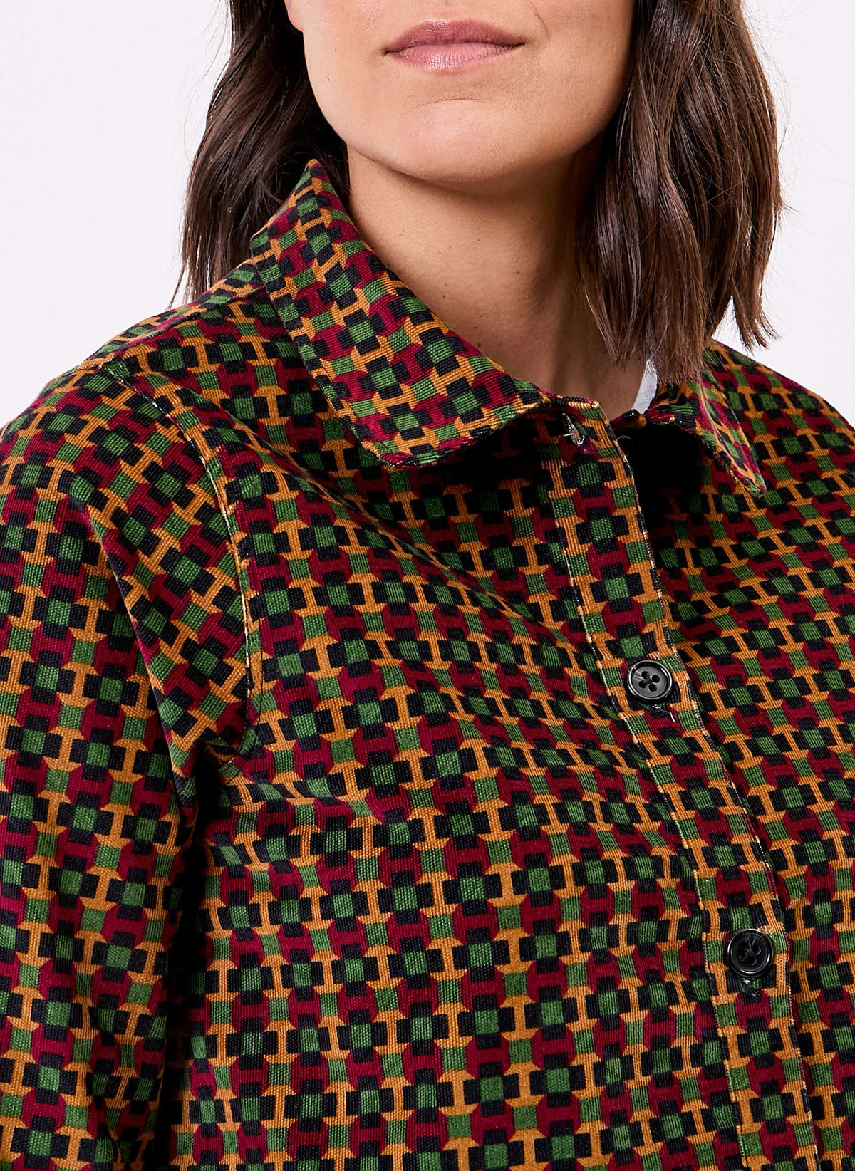 Veste courte velours imprimé côtelé LYSIANE