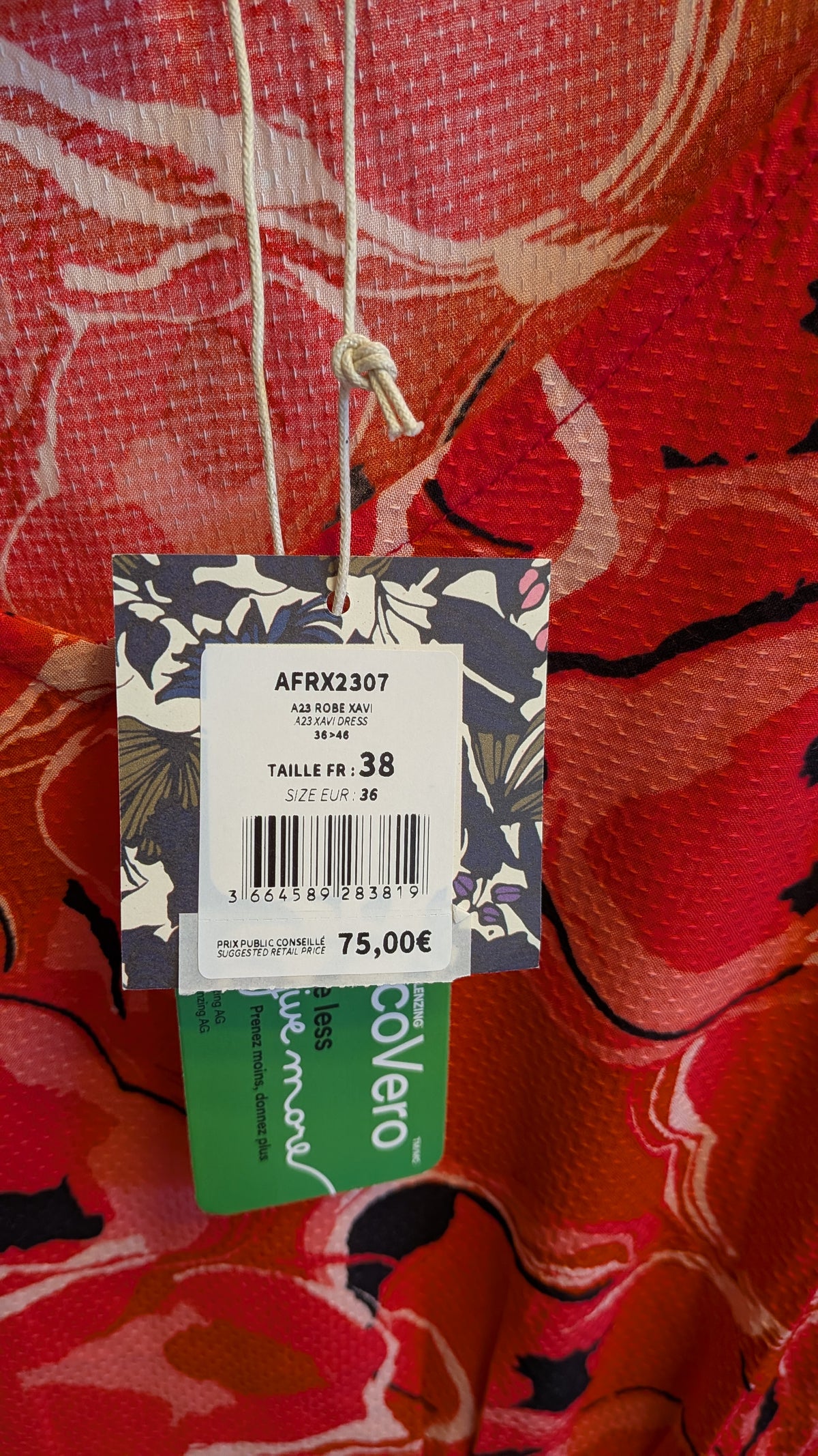 Robe fluide ceintrée imprimée XAVI