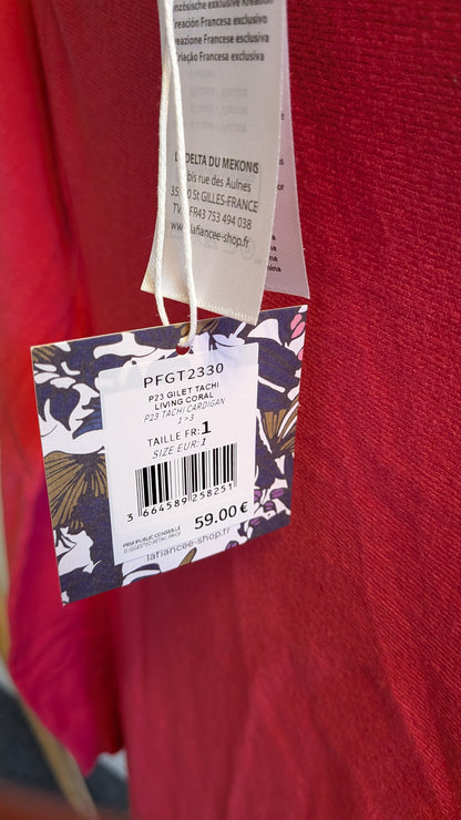 Gilet long maille effet drappé TACHI