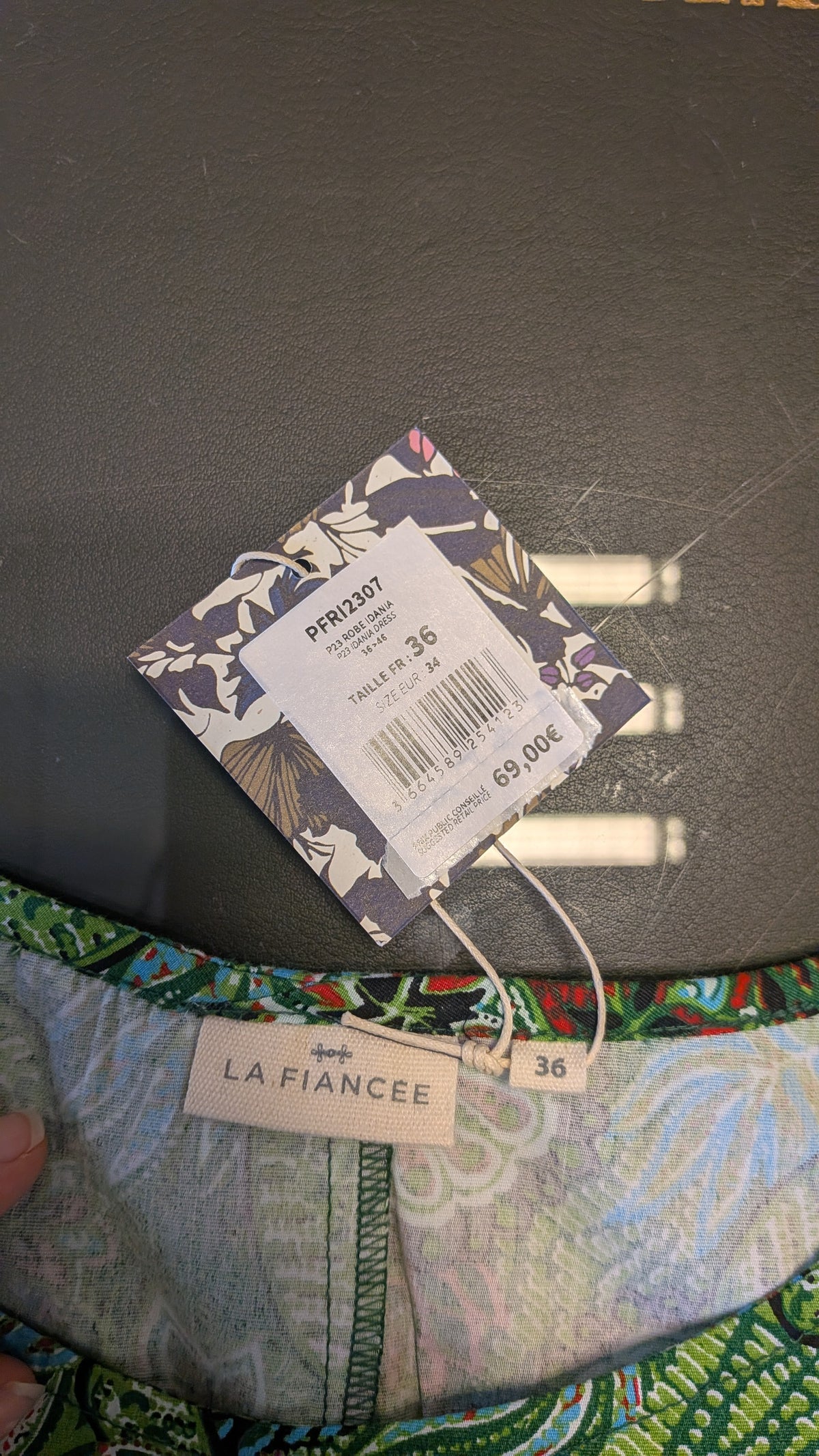 Robe coton imprimée sans manche IDANIA