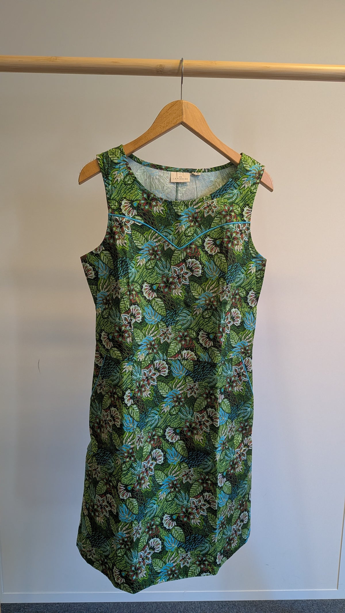 Robe coton imprimée sans manche IDANIA
