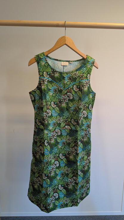 Robe coton imprimée sans manche IDANIA