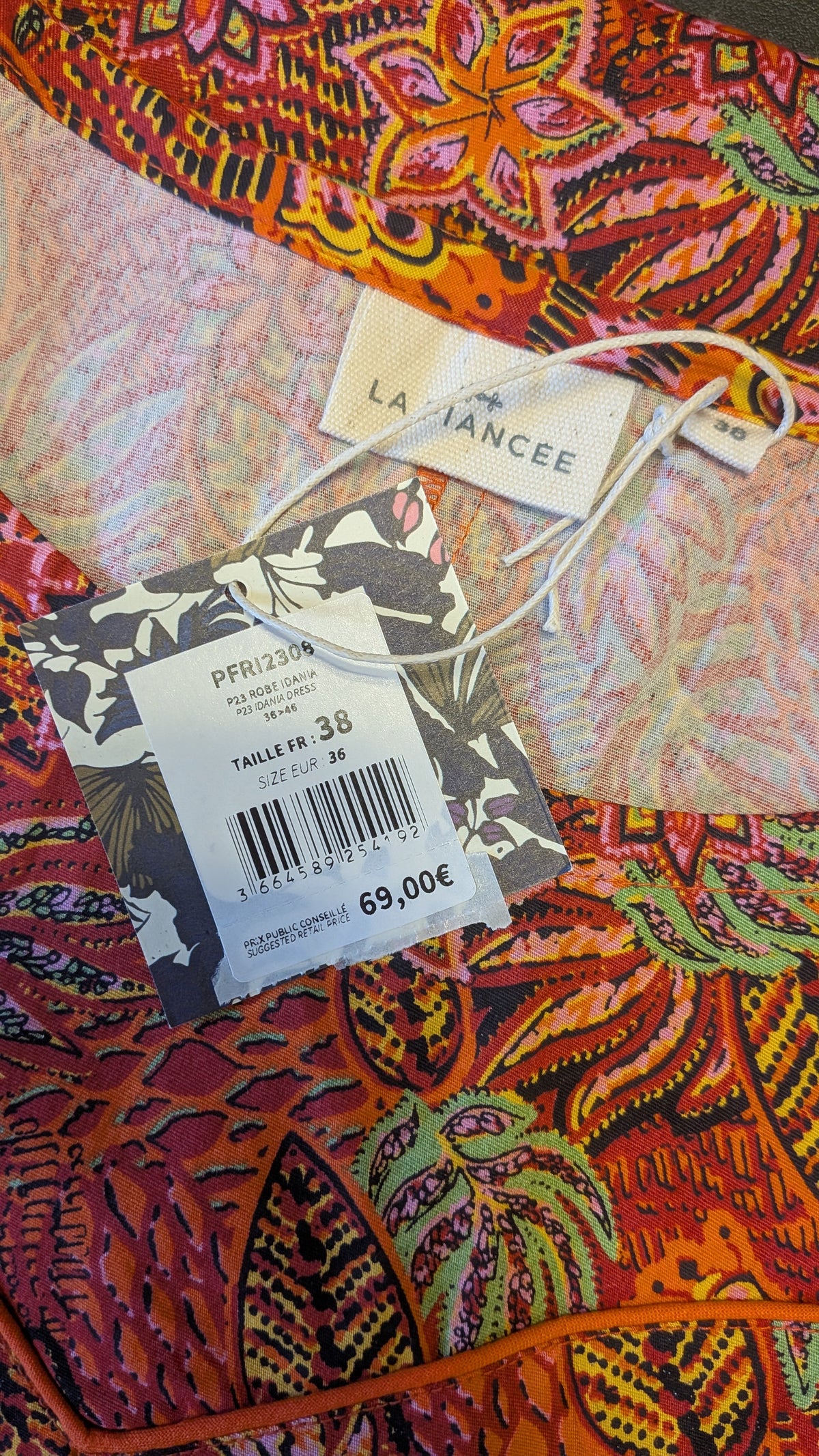 Robe coton imprimée sans manche IDANIA