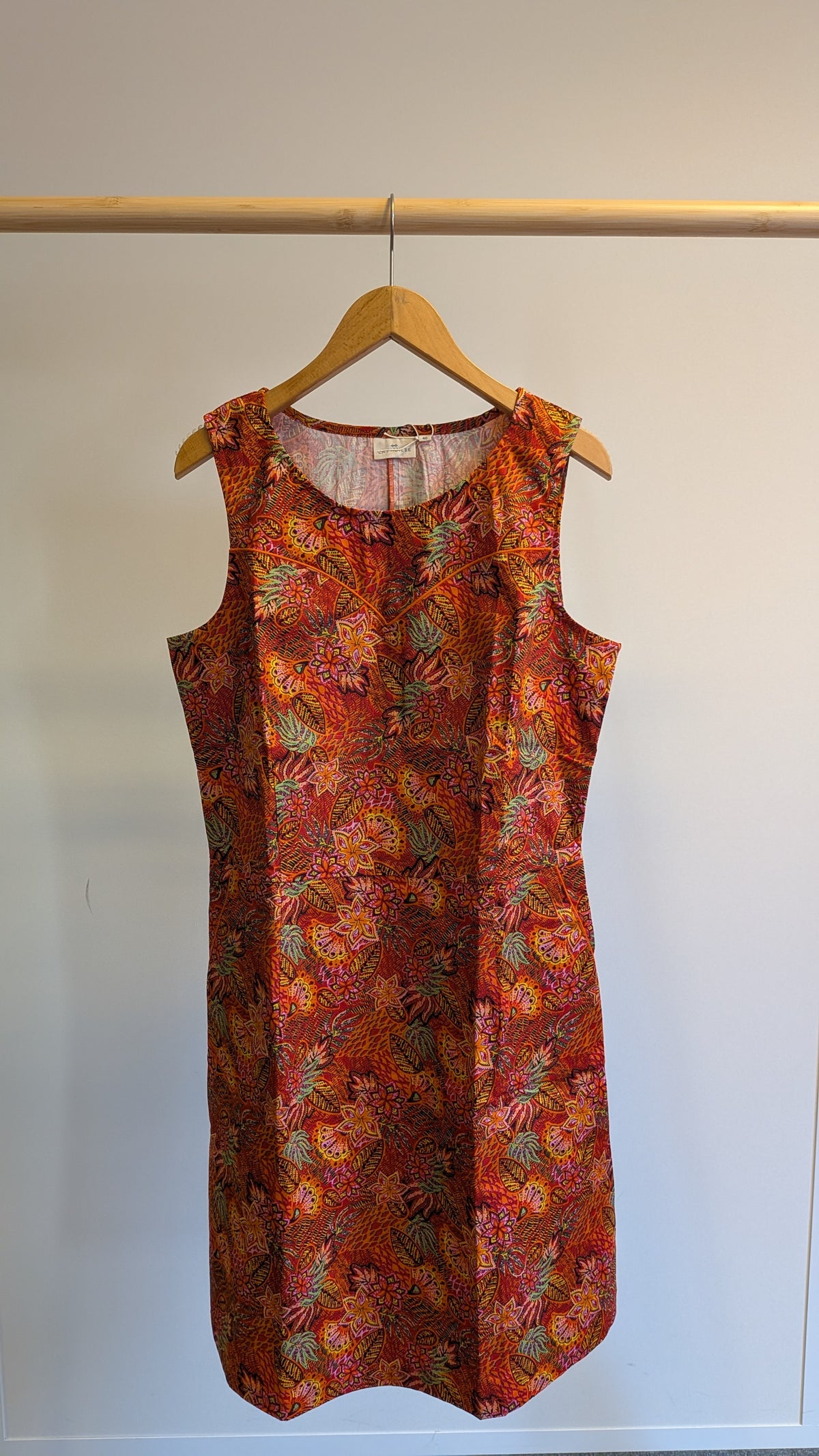 Robe coton imprimée sans manche IDANIA