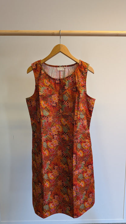 Robe coton imprimée sans manche IDANIA
