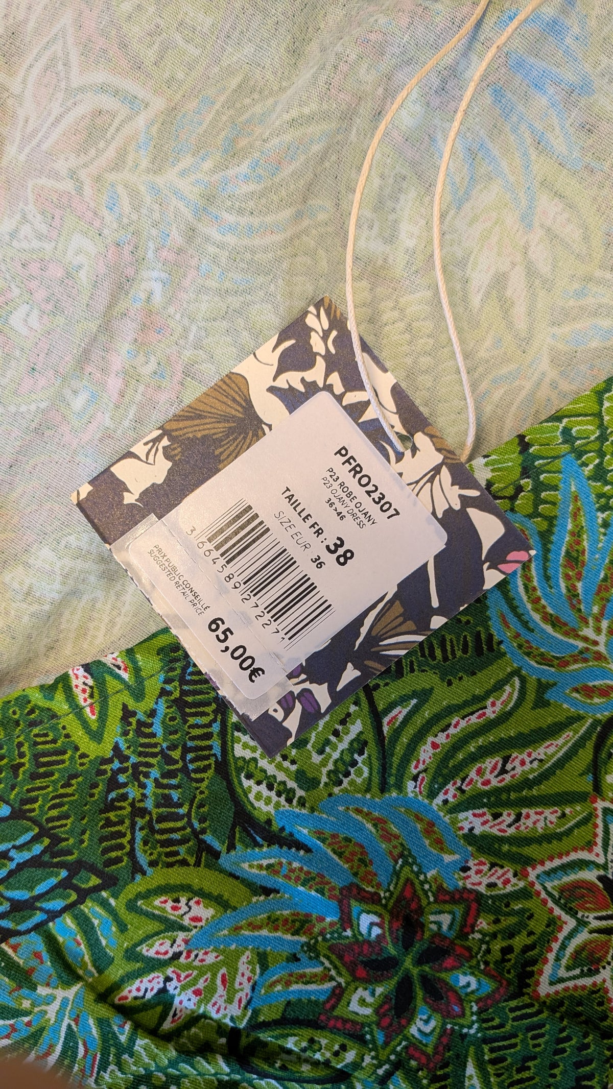 Robe coton imprimé col V sans manche OJANY