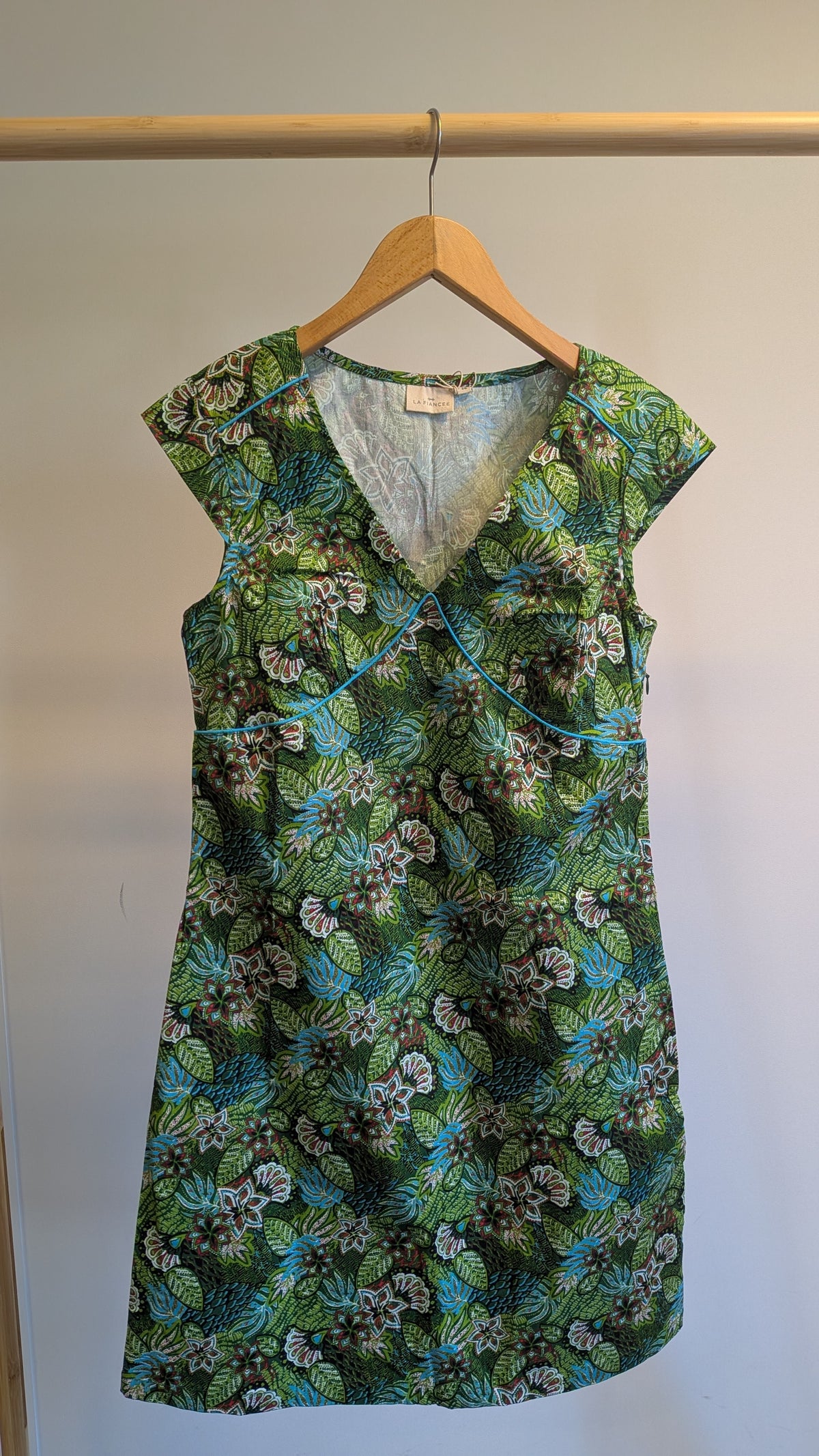 Robe coton imprimé col V sans manche OJANY