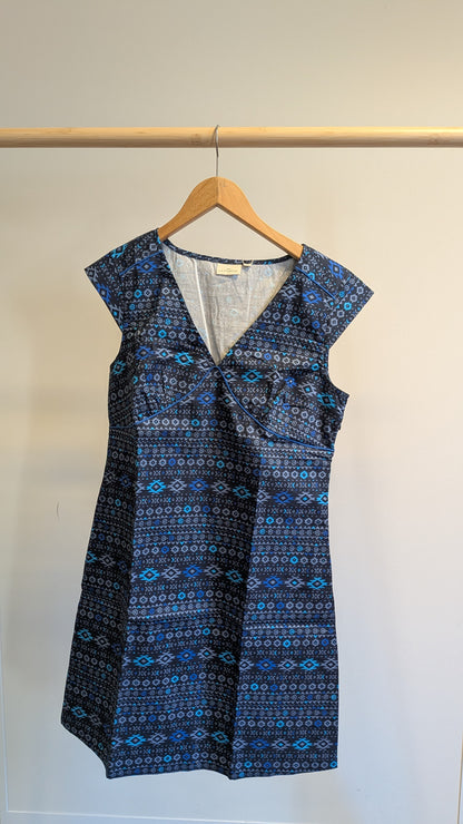 Robe coton imprimé col V sans manche OJANY