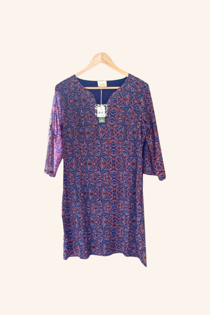 La Fiancee robe courte Camila imprimée orange bleu violet taille 40