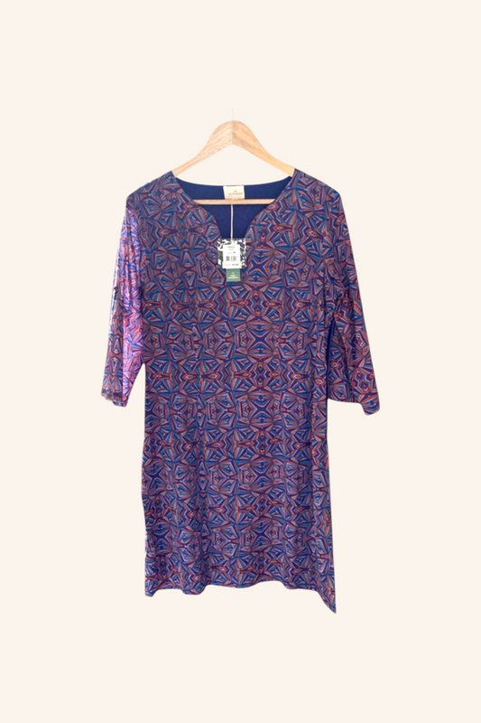 La Fiancee robe courte Camila imprimée orange bleu violet taille 40