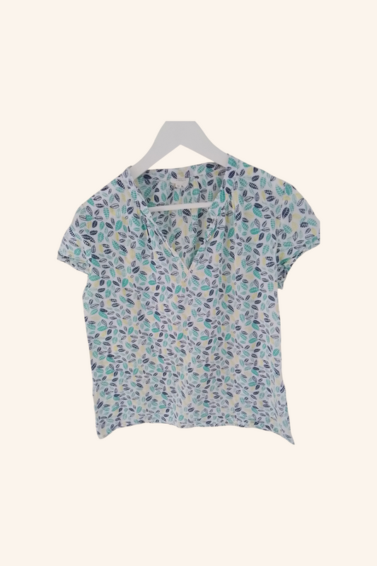Chemise coton imprimé col mao