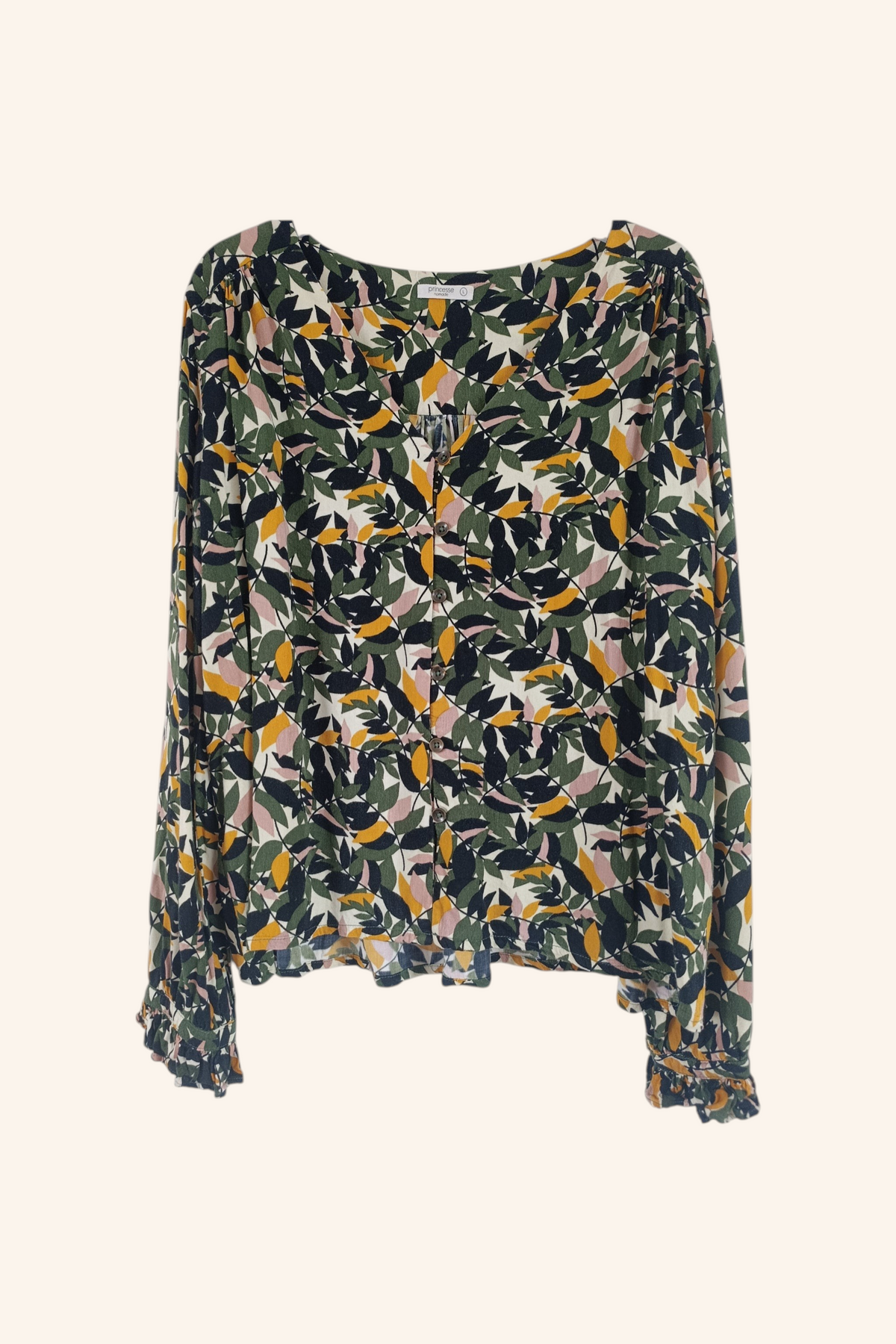 Belle blouse à feuilles