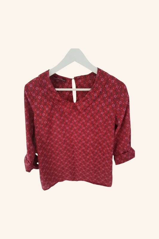 Top manches 3/4 coton imprimé