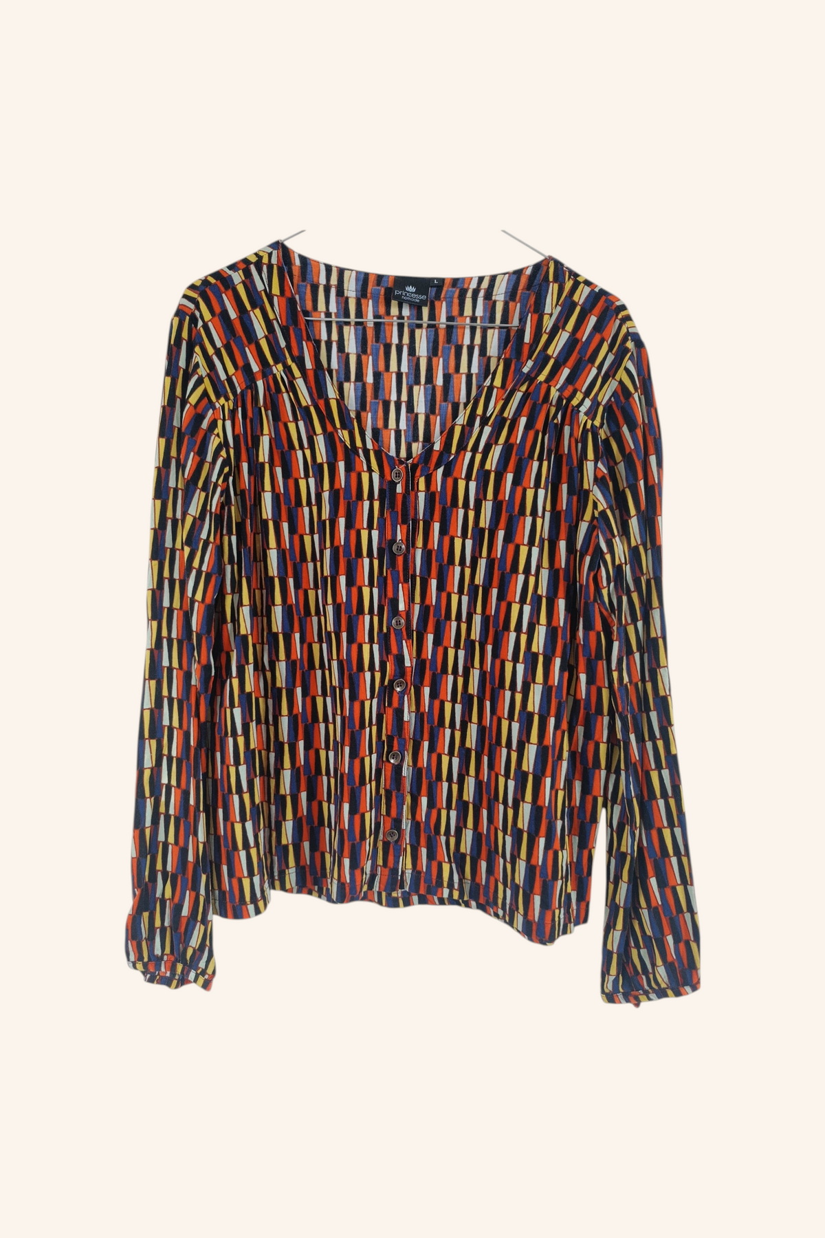 Belle blouse aux tons jaune orangé