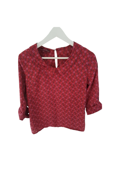 Top manches 3/4 coton imprimé