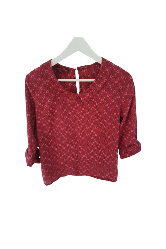 Top manches 3/4 coton imprimé