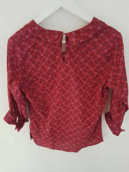 Top manches 3/4 coton imprimé