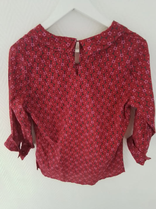 Top manches 3/4 coton imprimé