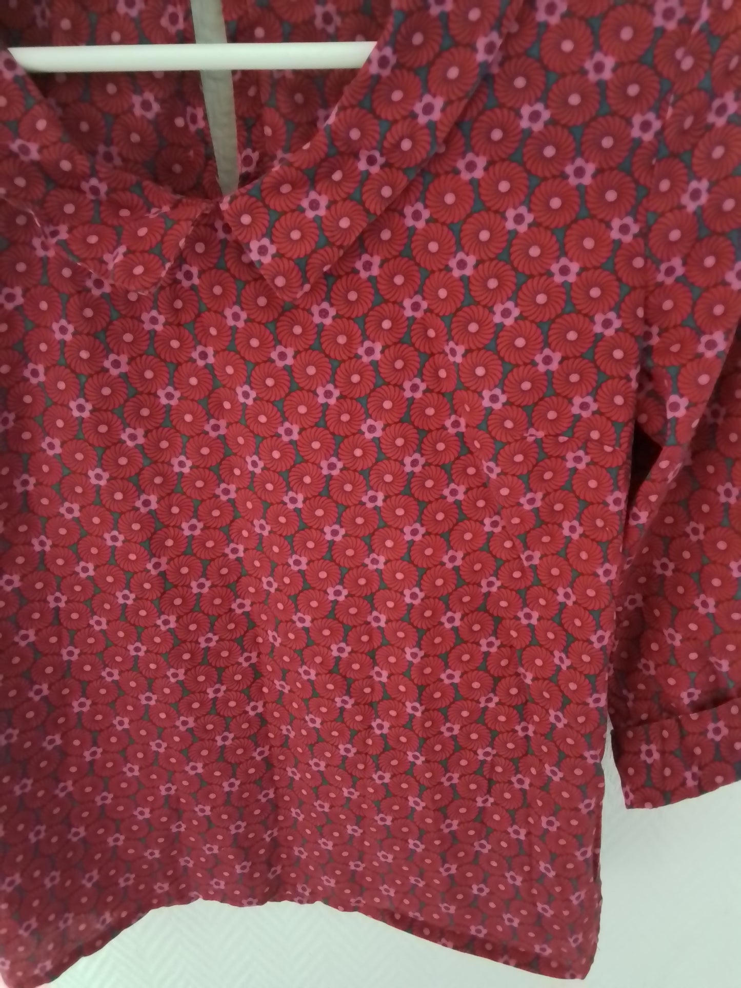 Top manches 3/4 coton imprimé