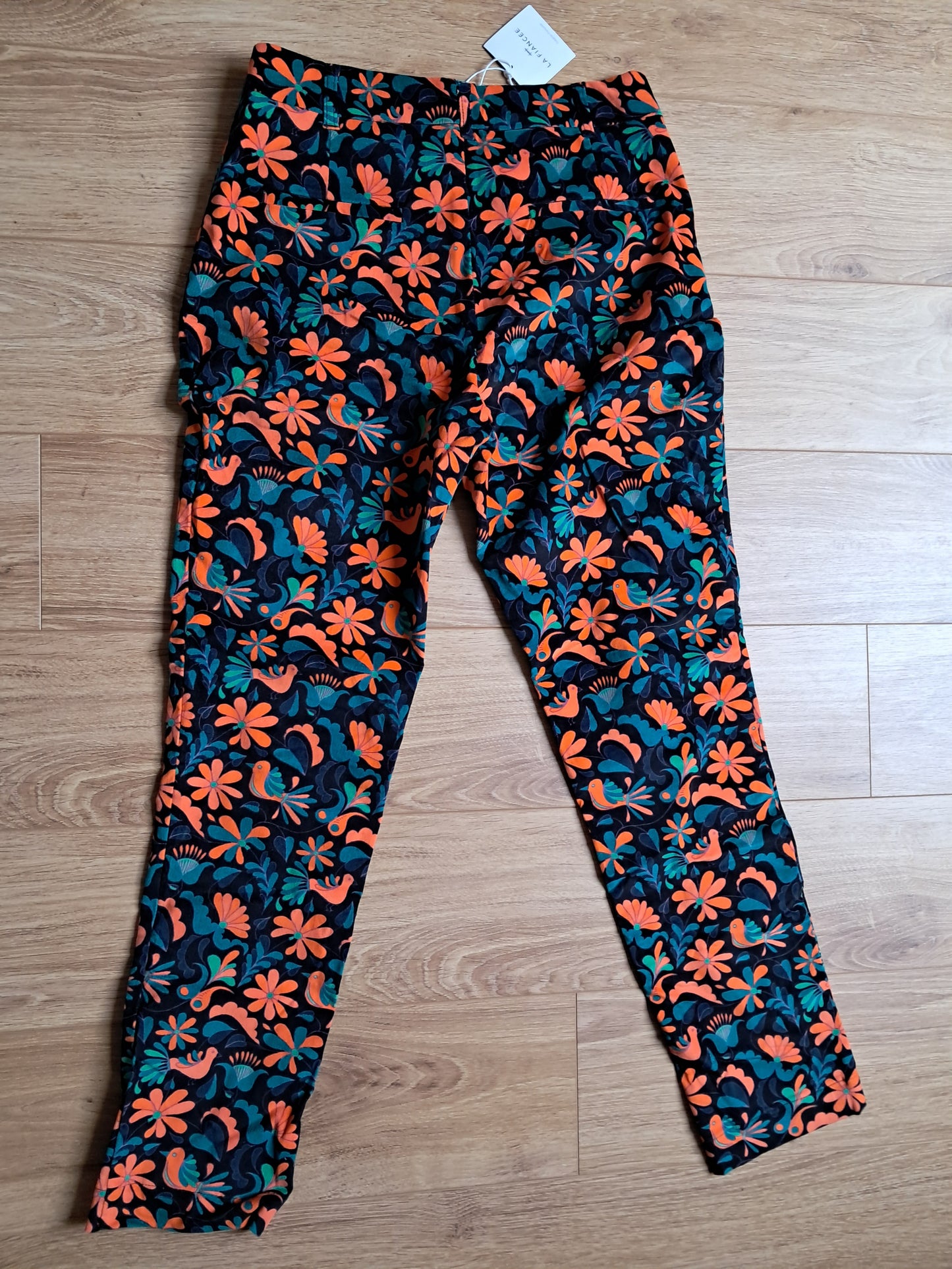 Pantalon velours lisse imprimé cigarette MARITA
