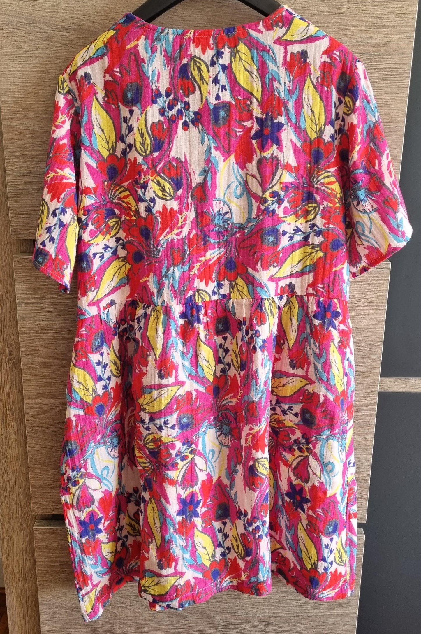 Robe évasée imprimée gaze de coton XIABO