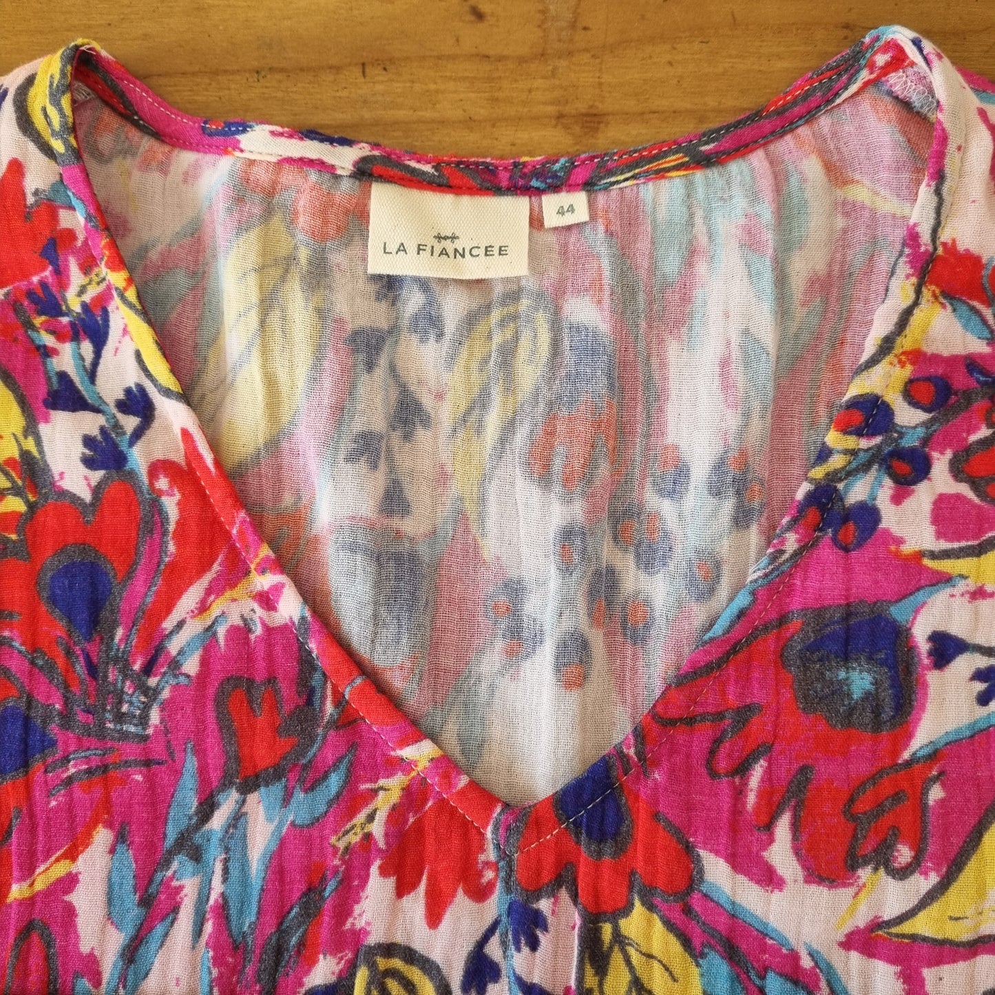 Robe évasée imprimée gaze de coton XIABO