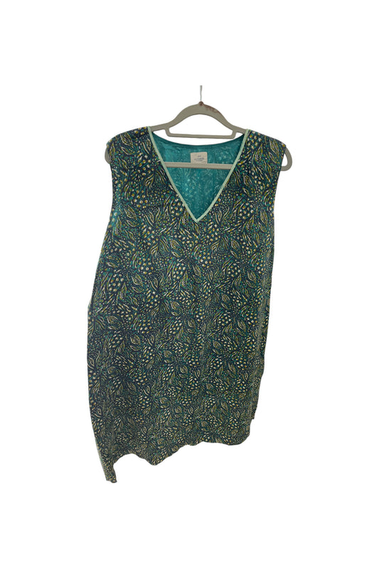 Robe droite verte et bleue été
