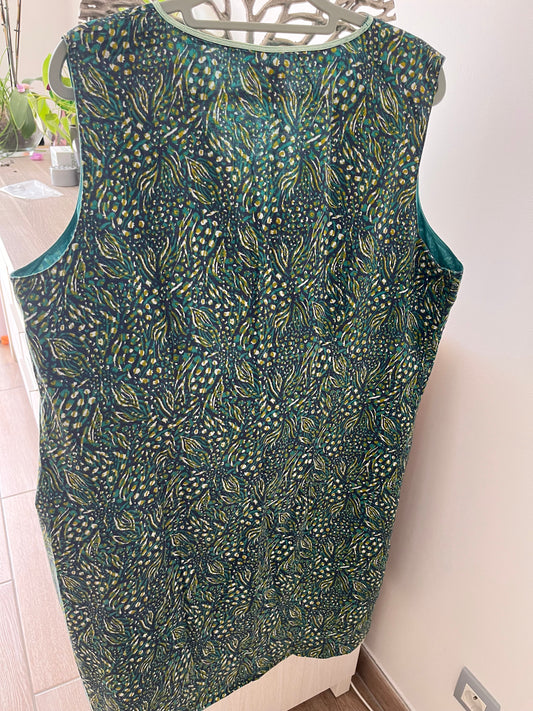 Robe droite verte et bleue été