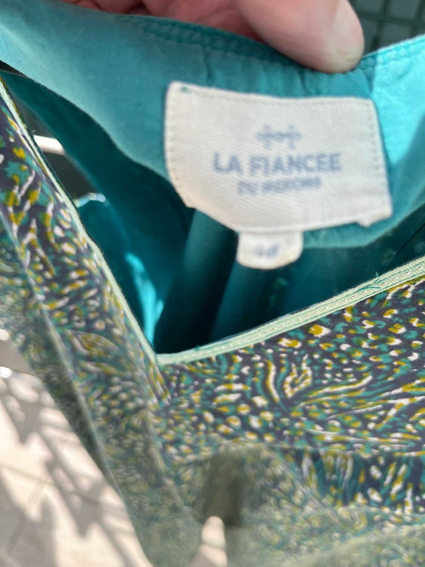 Robe droite verte et bleue été