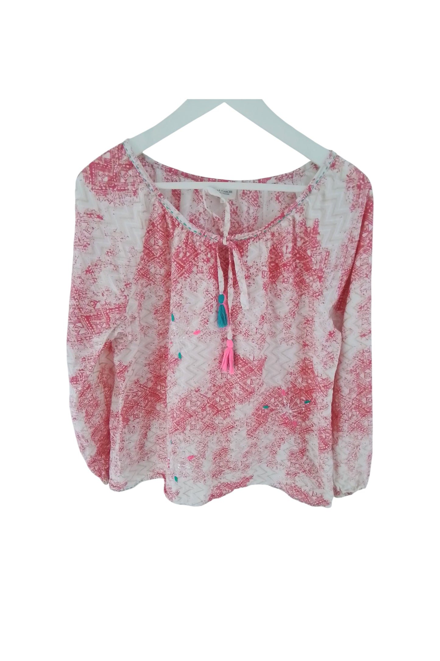 Tunique coton coupe droite avec fil lurex et sequins