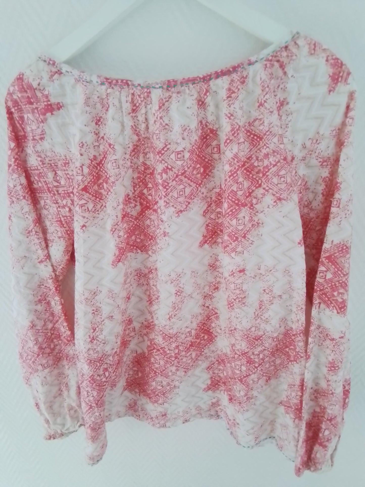 Tunique coton coupe droite avec fil lurex et sequins