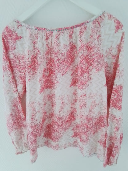 Tunique coton coupe droite avec fil lurex et sequins