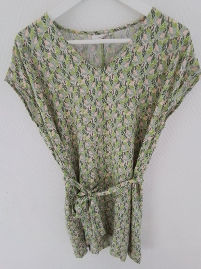 Robe droite imprimée ceinturée Ecovero TERESA