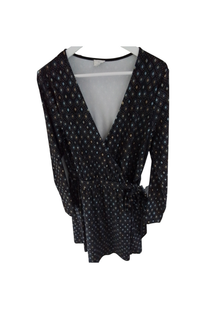 Robe velours portefeuille cache cœur avec nœud à la taille