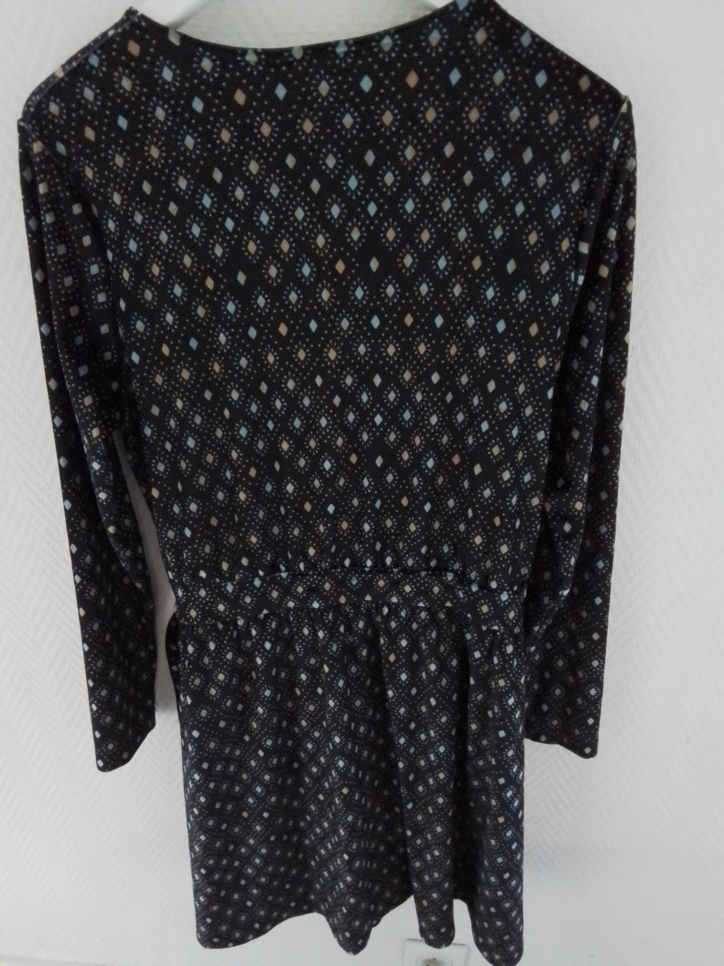 Robe velours portefeuille cache cœur avec nœud à la taille