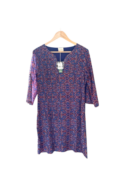 La Fiancee robe courte Camila imprimée orange bleu violet taille 40