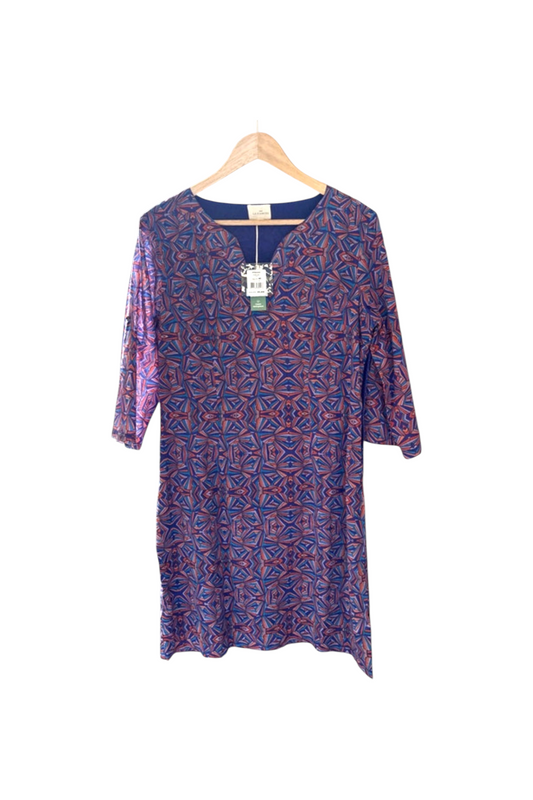 La Fiancee robe courte Camila imprimée orange bleu violet taille 40
