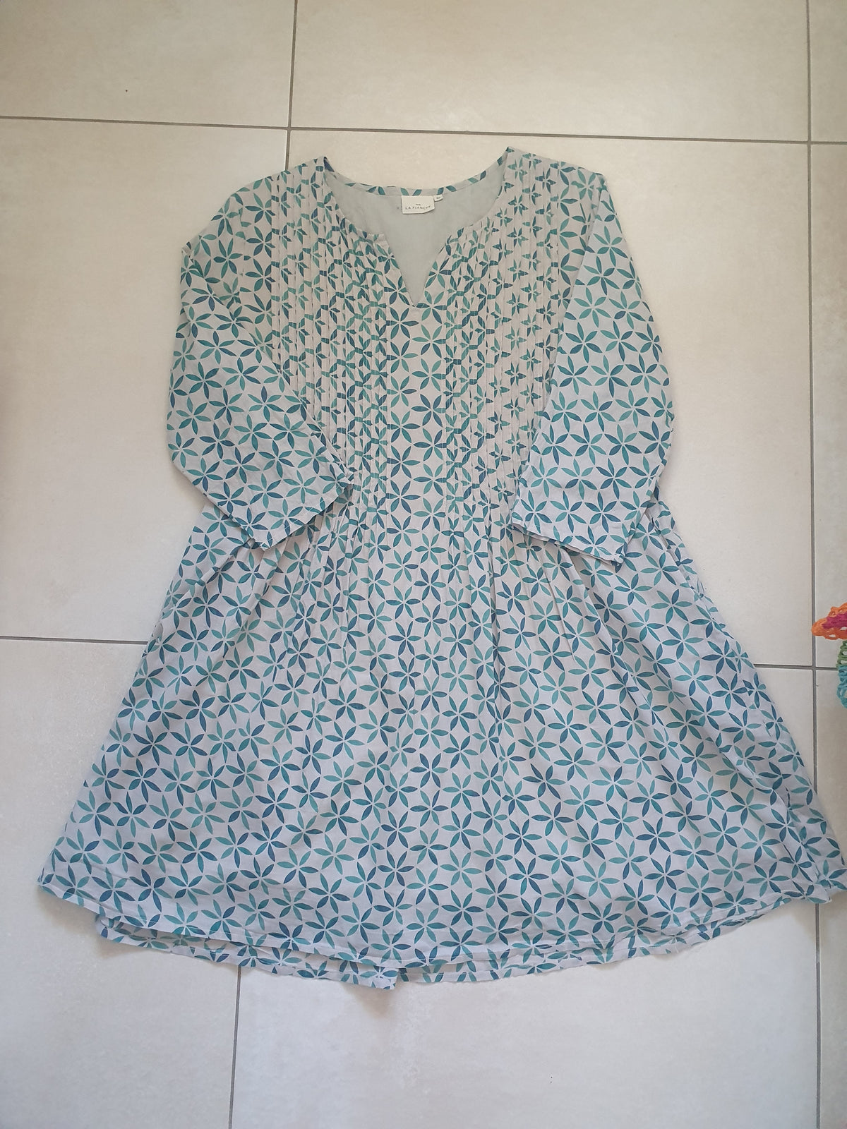 Robe imprimée voile de coton bio plissé SANCHA