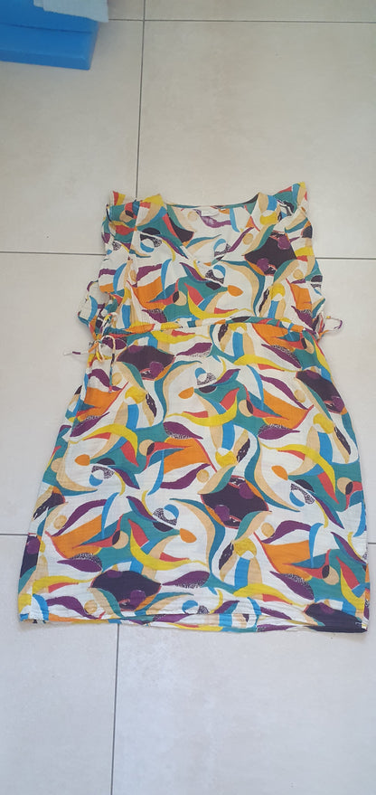 Robe courte volants gaze de coton ORUDA