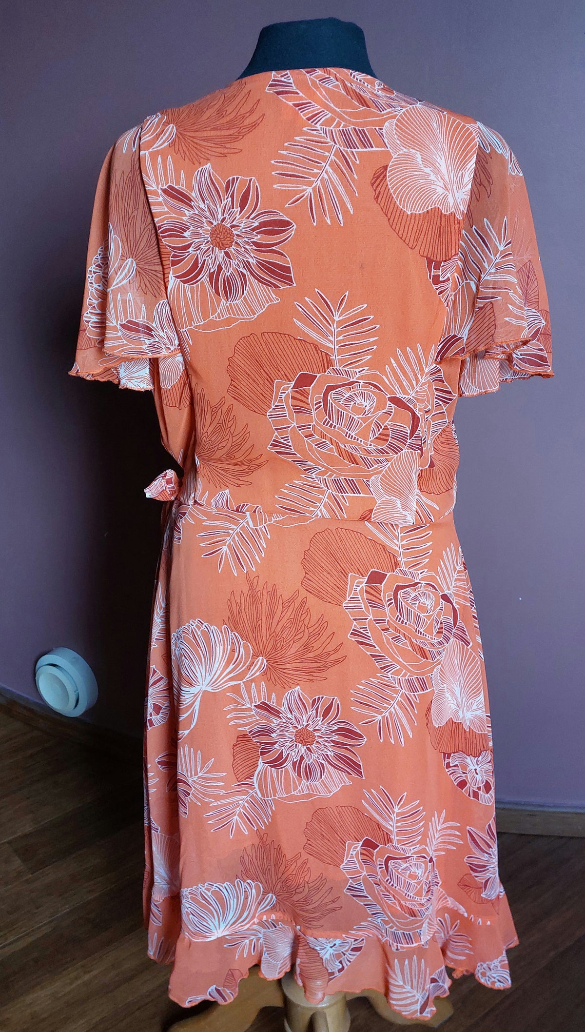 Robe volantée fleurs du paradis, 38