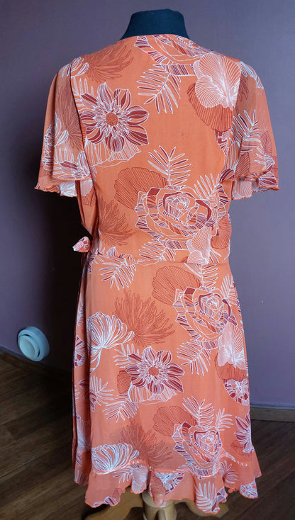 Robe volantée fleurs du paradis, 38